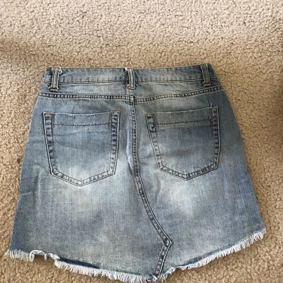 Distressed denim skirt - Picture 2 of 2